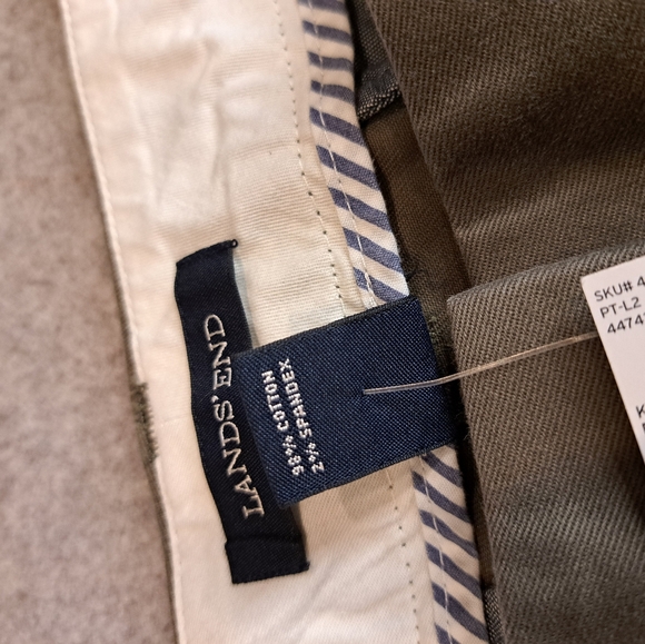 NWT Lands End Mid RISE Pants Size 14P Petite Green Stretch Cotton - Picture 6 of 13